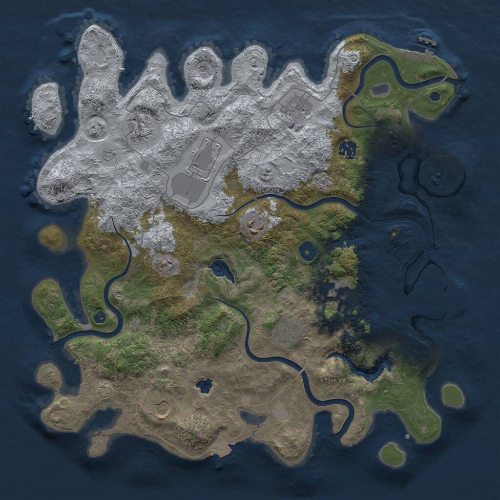 Rust Map: Procedural Map, Size: 4100, Seed: 3119488, 15 Monuments