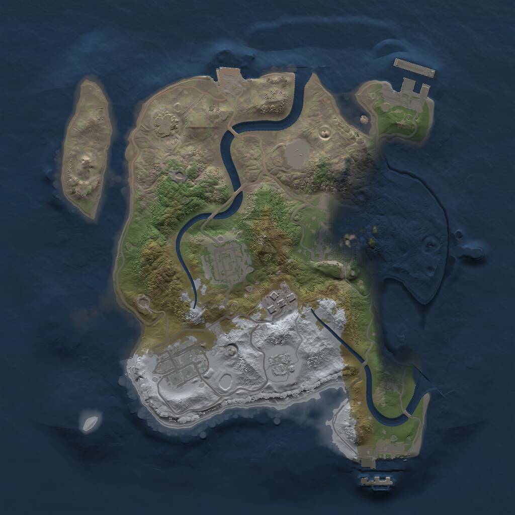 Rust Map: Procedural Map, Size: 2500, Seed: 202929, 9 Monuments