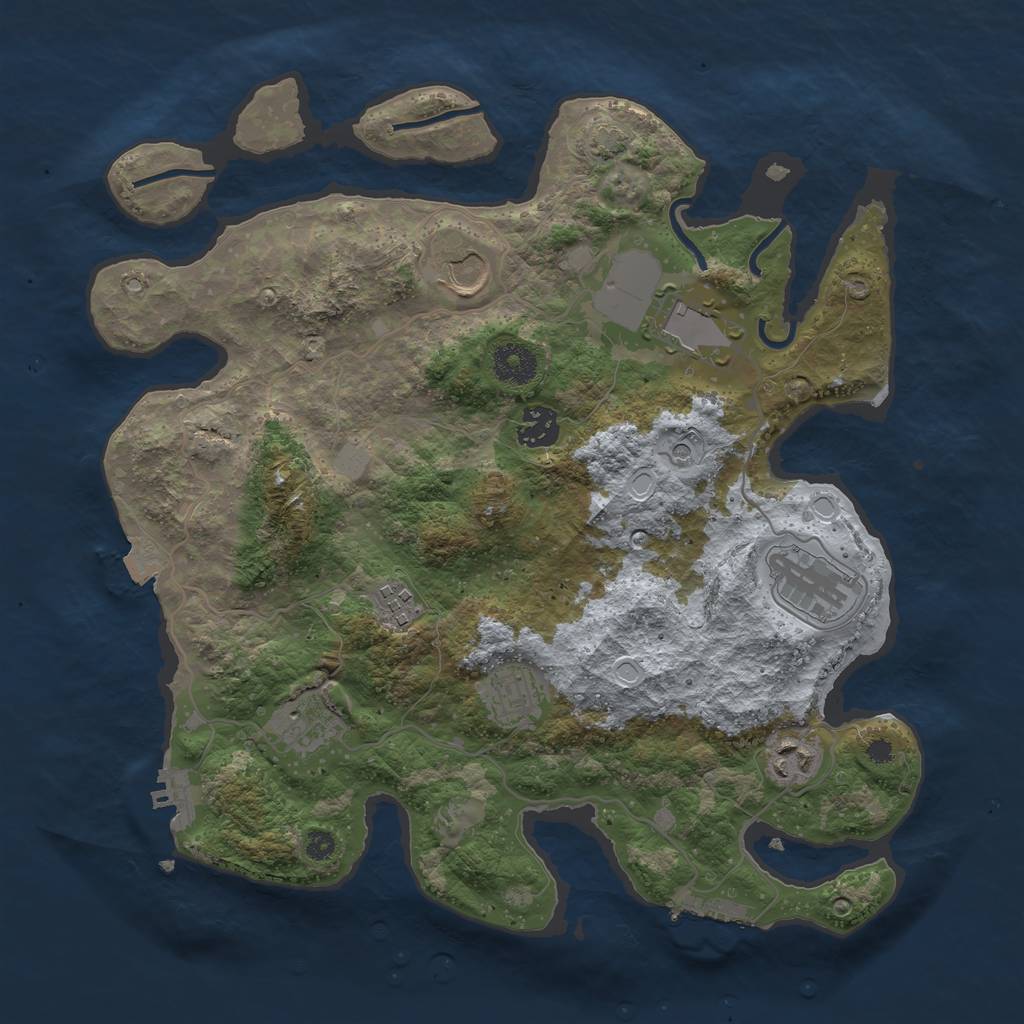 Rust Map: Procedural Map, Size: 3550, Seed: 59222501, 15 Monuments