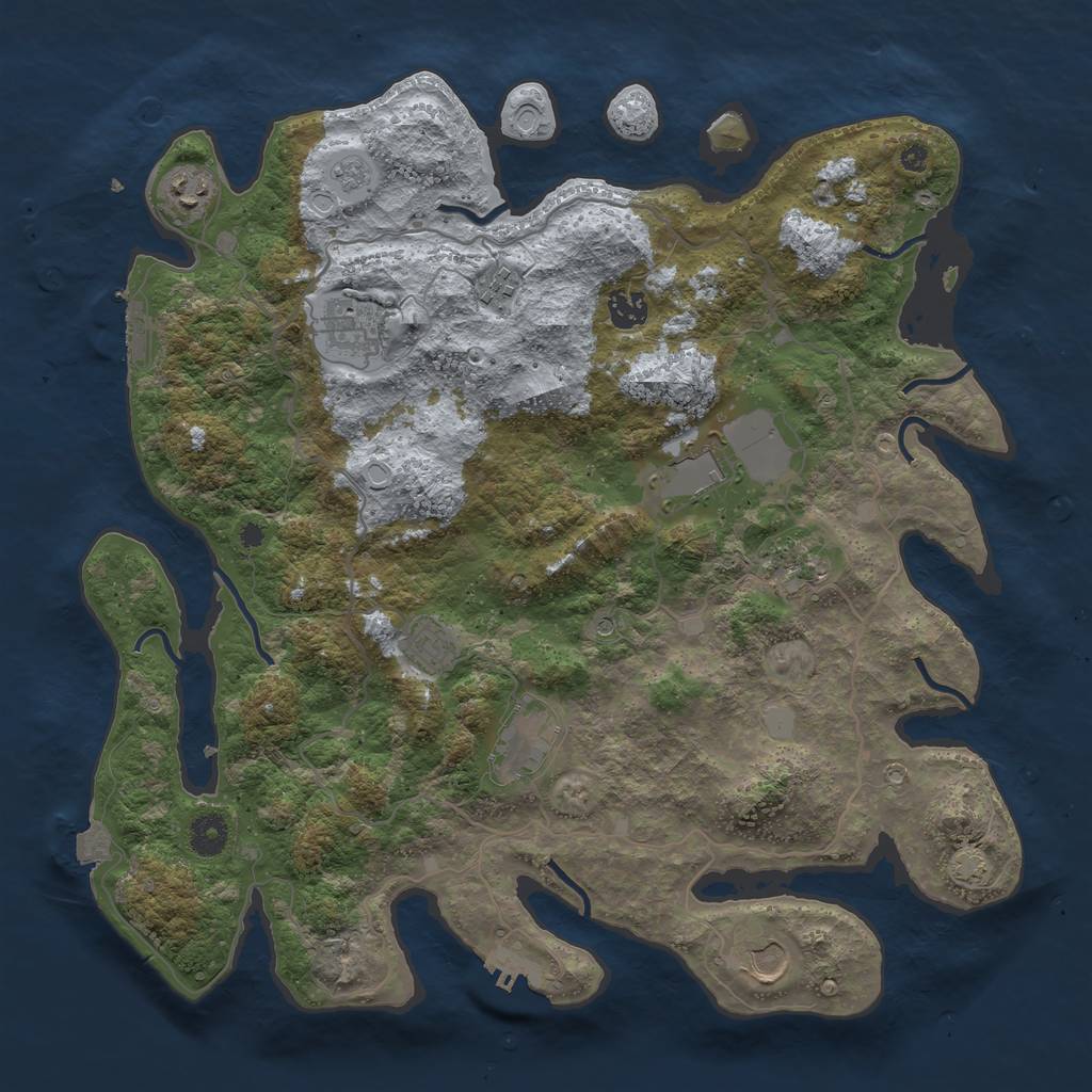 Rust Map: Procedural Map, Size: 4000, Seed: 21734813, 17 Monuments
