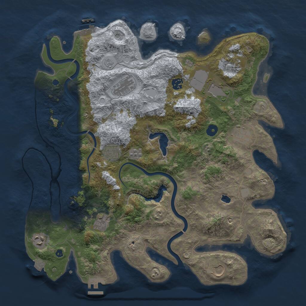Rust Map: Procedural Map, Size: 4000, Seed: 21734813, 16 Monuments