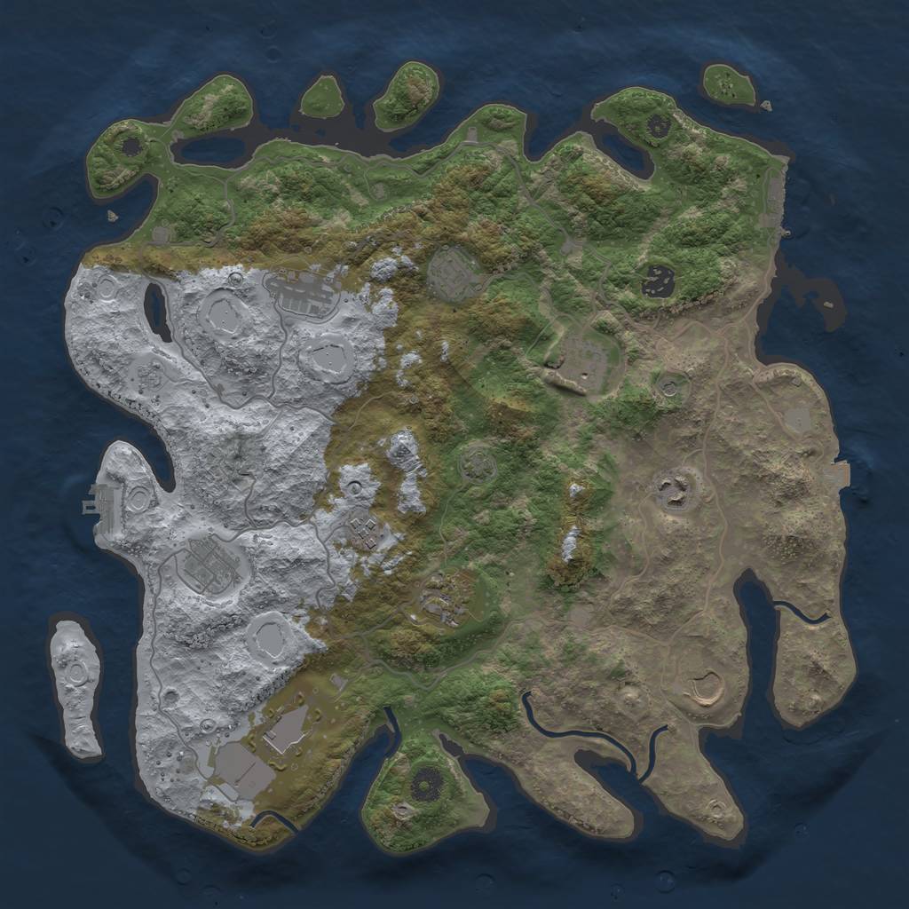Rust Map: Procedural Map, Size: 4000, Seed: 38799712, 18 Monuments