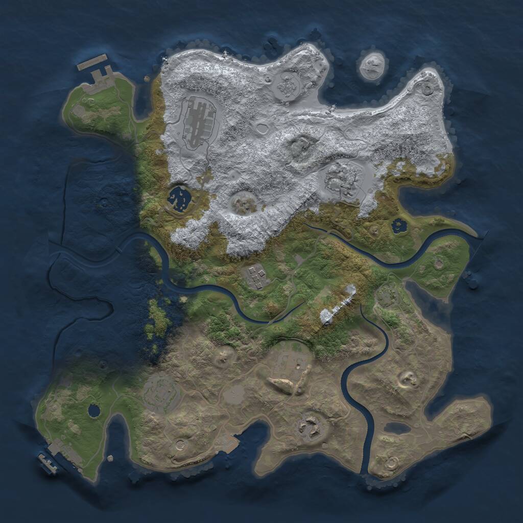 Rust Map: Procedural Map, Size: 3400, Seed: 25284719, 13 Monuments