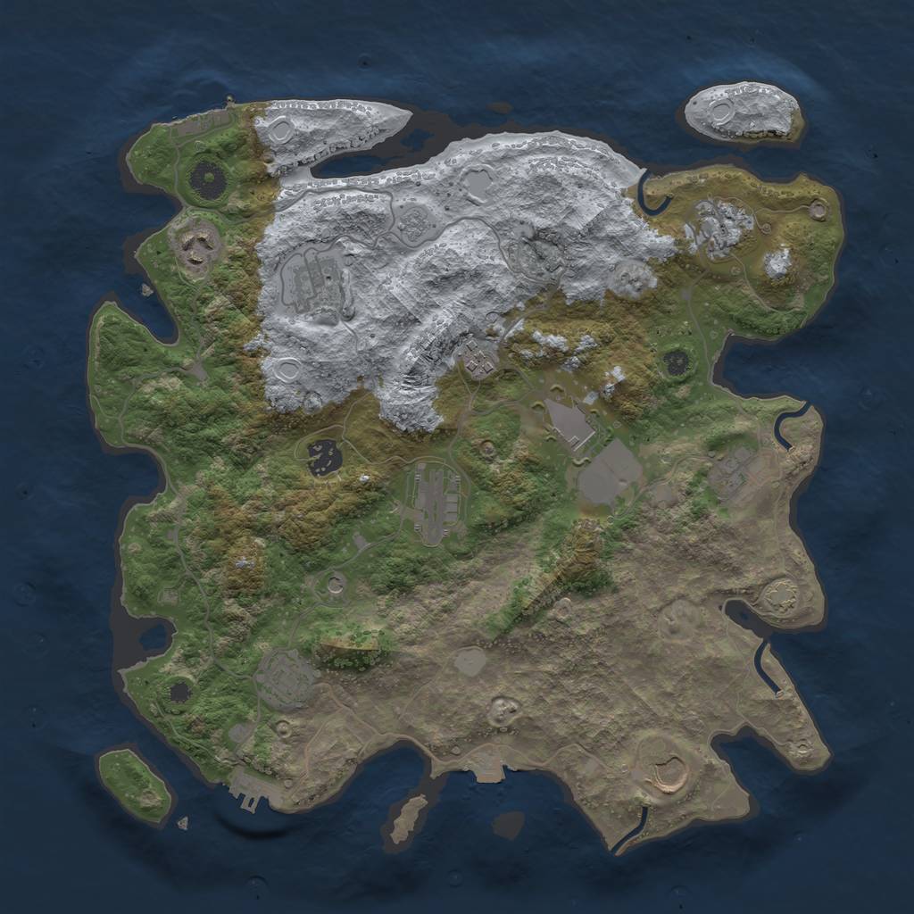 Rust Map: Procedural Map, Size: 3750, Seed: 87143376, 18 Monuments
