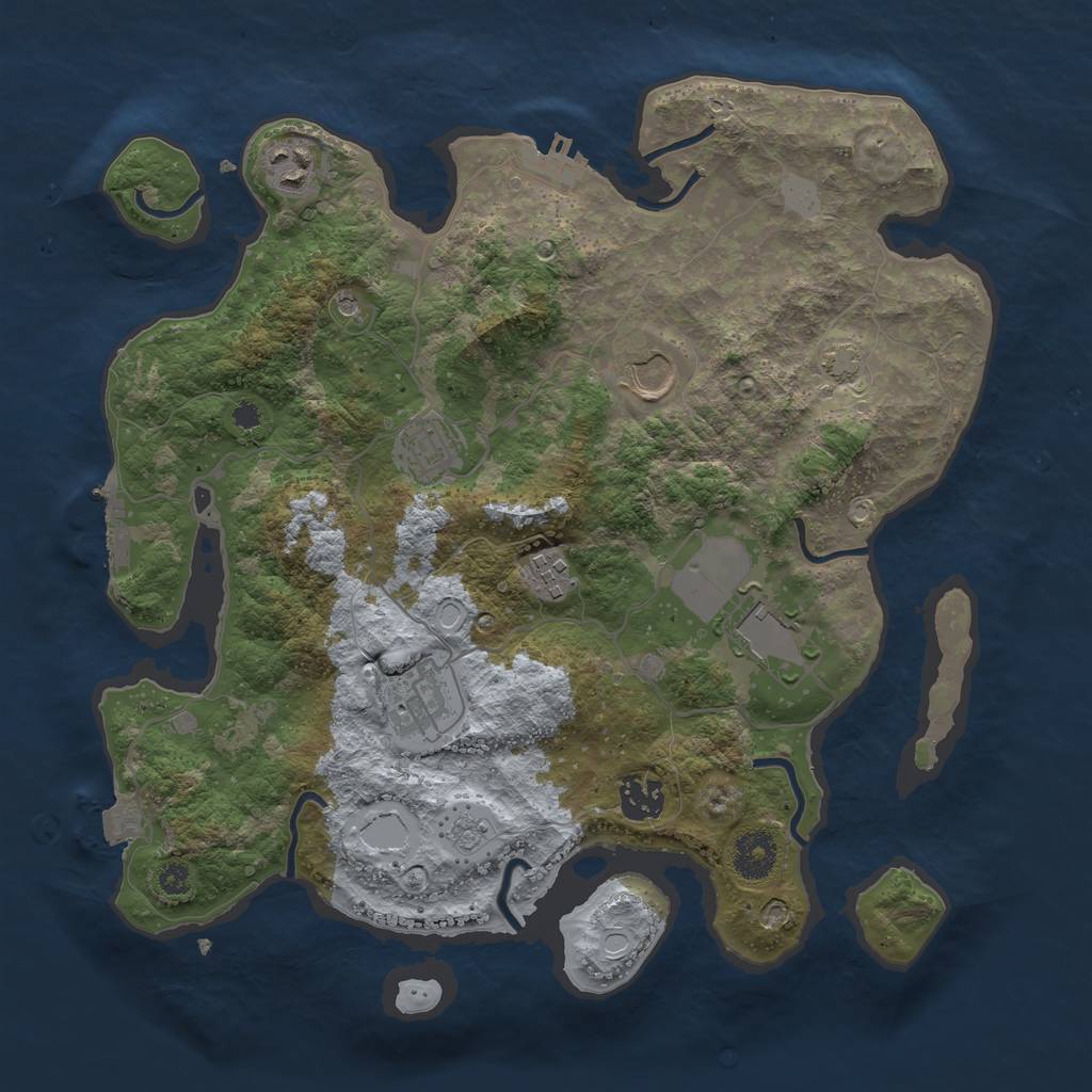 Rust Map: Procedural Map, Size: 3500, Seed: 1617910056, 15 Monuments