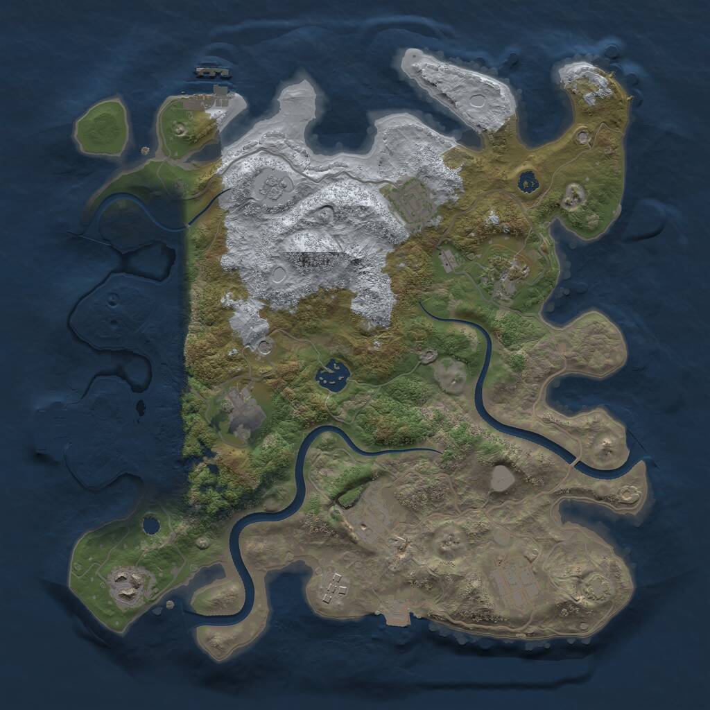 Rust Map: Procedural Map, Size: 3400, Seed: 18159649, 14 Monuments