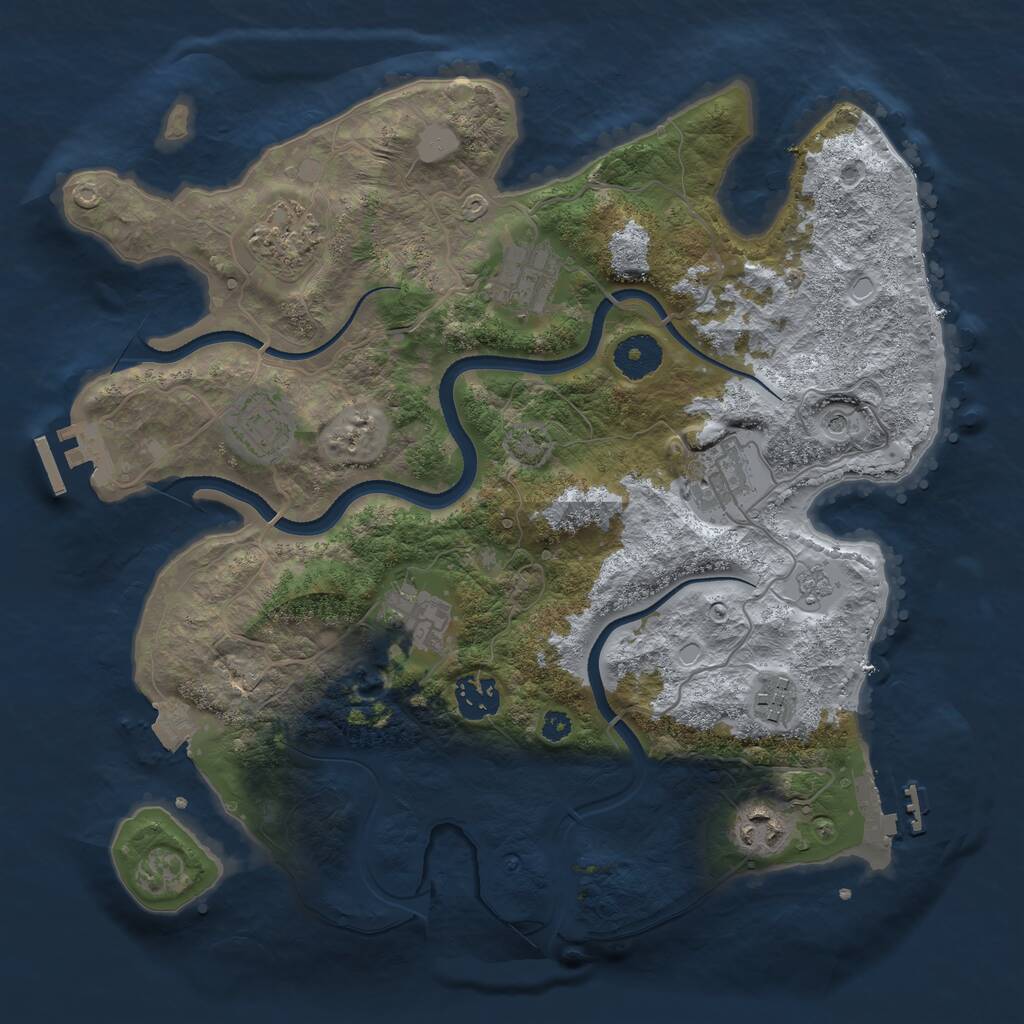 Rust Map: Procedural Map, Size: 3400, Seed: 20666279, 14 Monuments