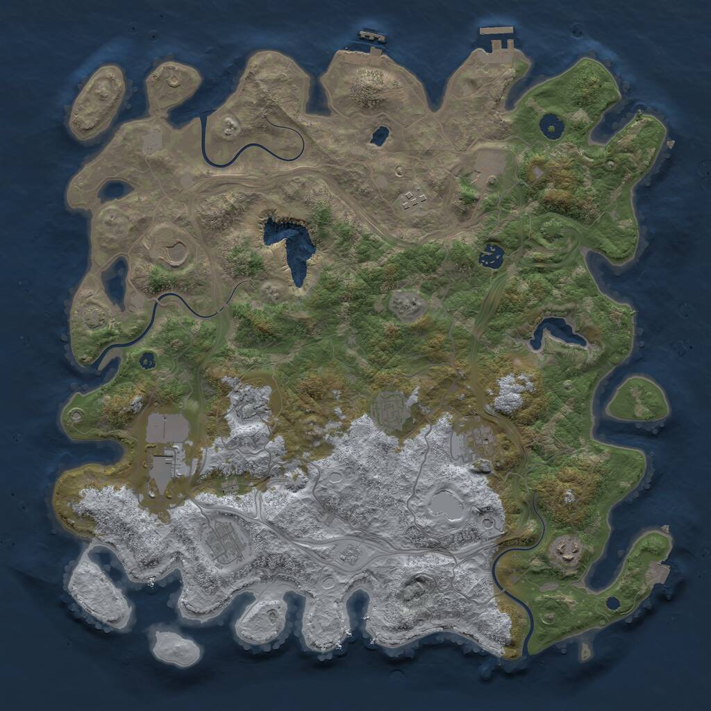 Rust Map: Procedural Map, Size: 4300, Seed: 21712501, 16 Monuments