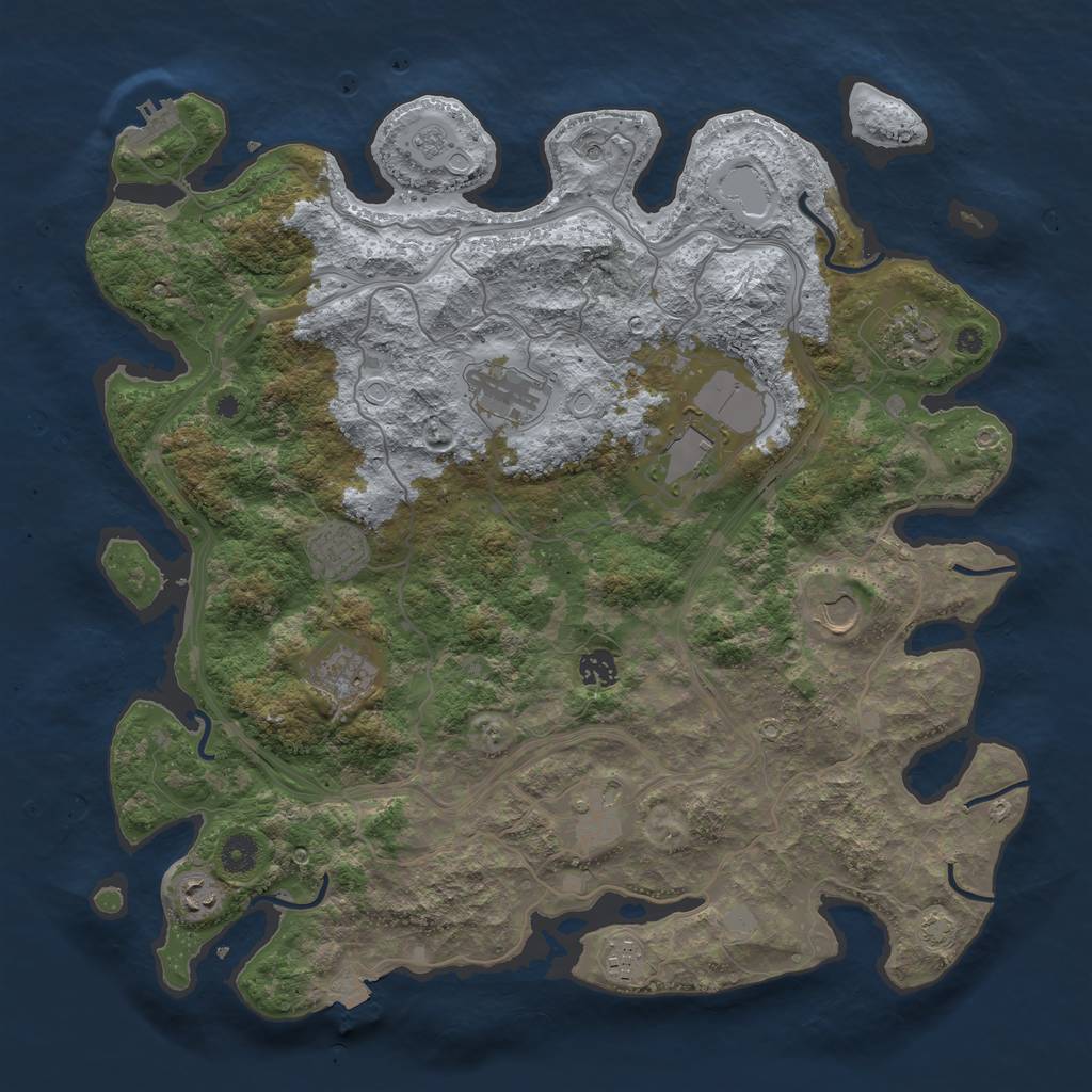 Rust Map: Procedural Map, Size: 4250, Seed: 24900326, 17 Monuments