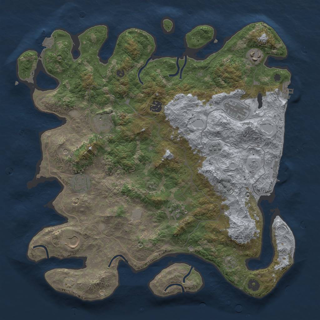 Rust Map: Procedural Map, Size: 4000, Seed: 96640553, 16 Monuments