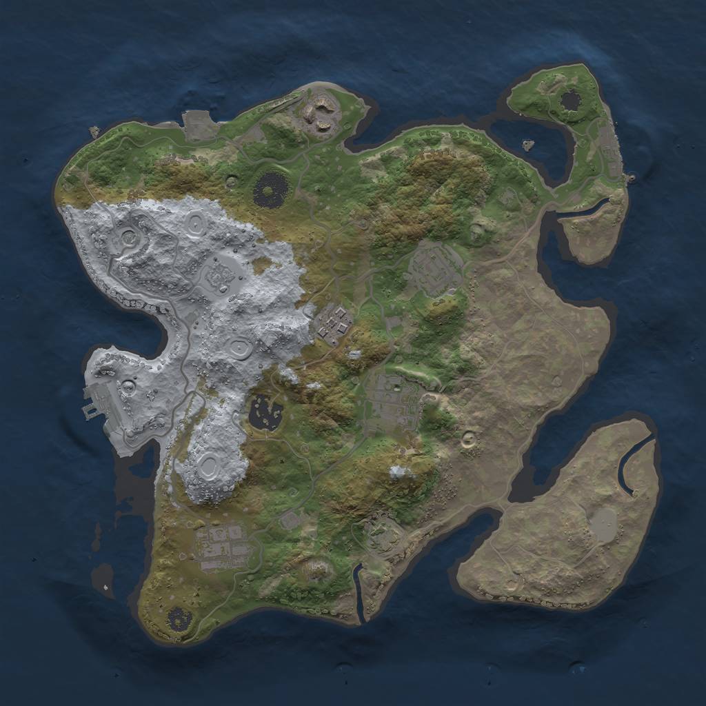 Rust Map: Procedural Map, Size: 3000, Seed: 941584047, 14 Monuments