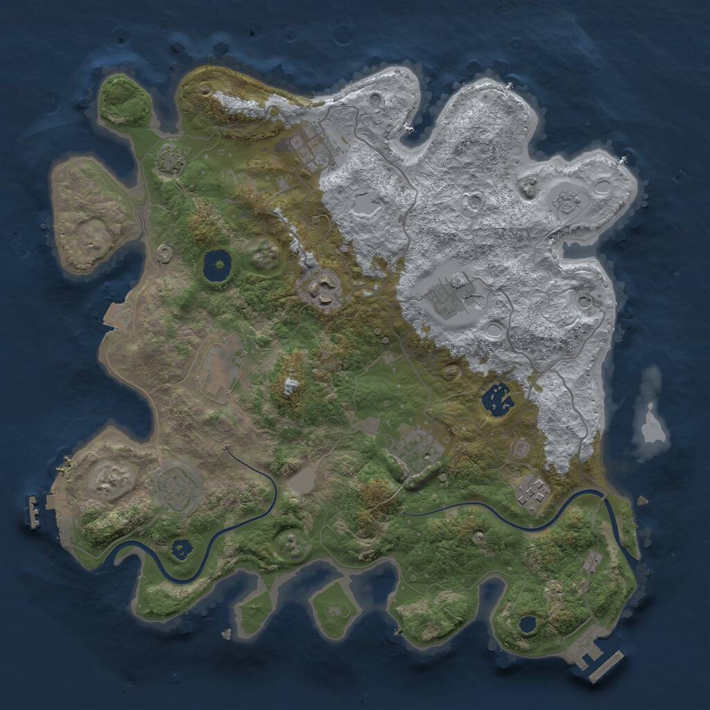 Rust Map: Procedural Map, Size: 3450, Seed: 59387484, 14 Monuments