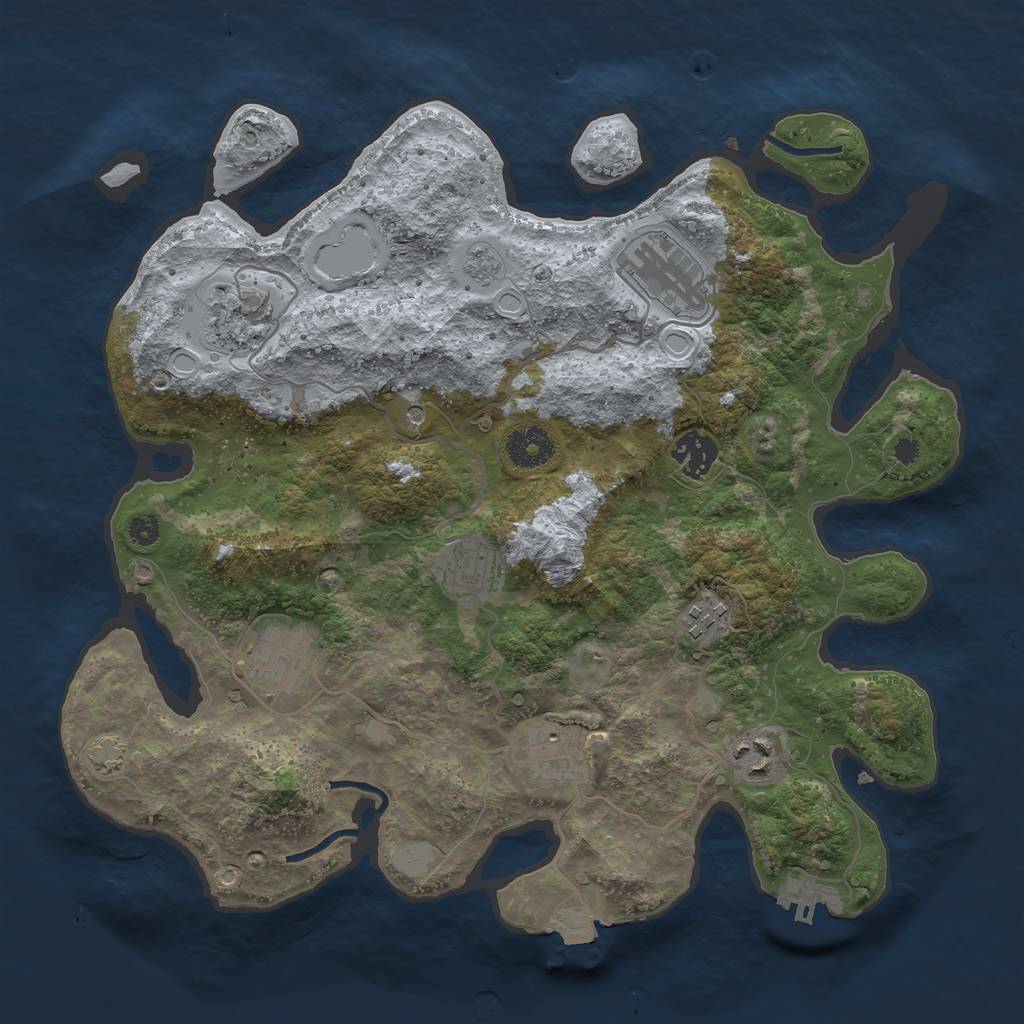 Rust Map: Procedural Map, Size: 3450, Seed: 19933168, 15 Monuments