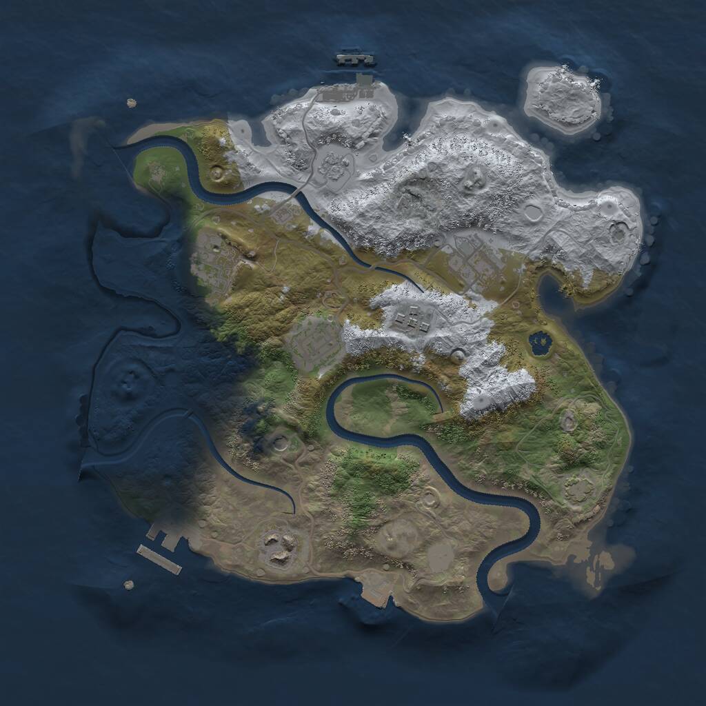 Rust Map: Procedural Map, Size: 3000, Seed: 55997599, 11 Monuments