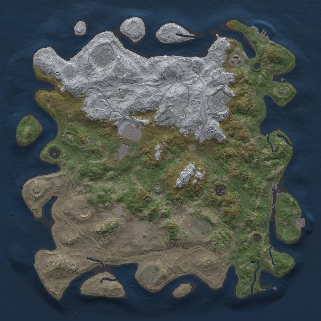 Rust Map: Procedural Map, Size: 4300, Seed: 31864959, 17 Monuments