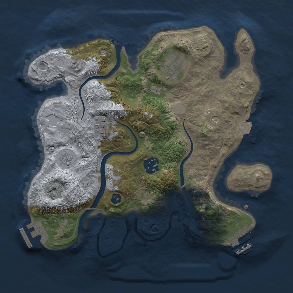 Rust Map: Procedural Map, Size: 2750, Seed: 19877473, 9 Monuments