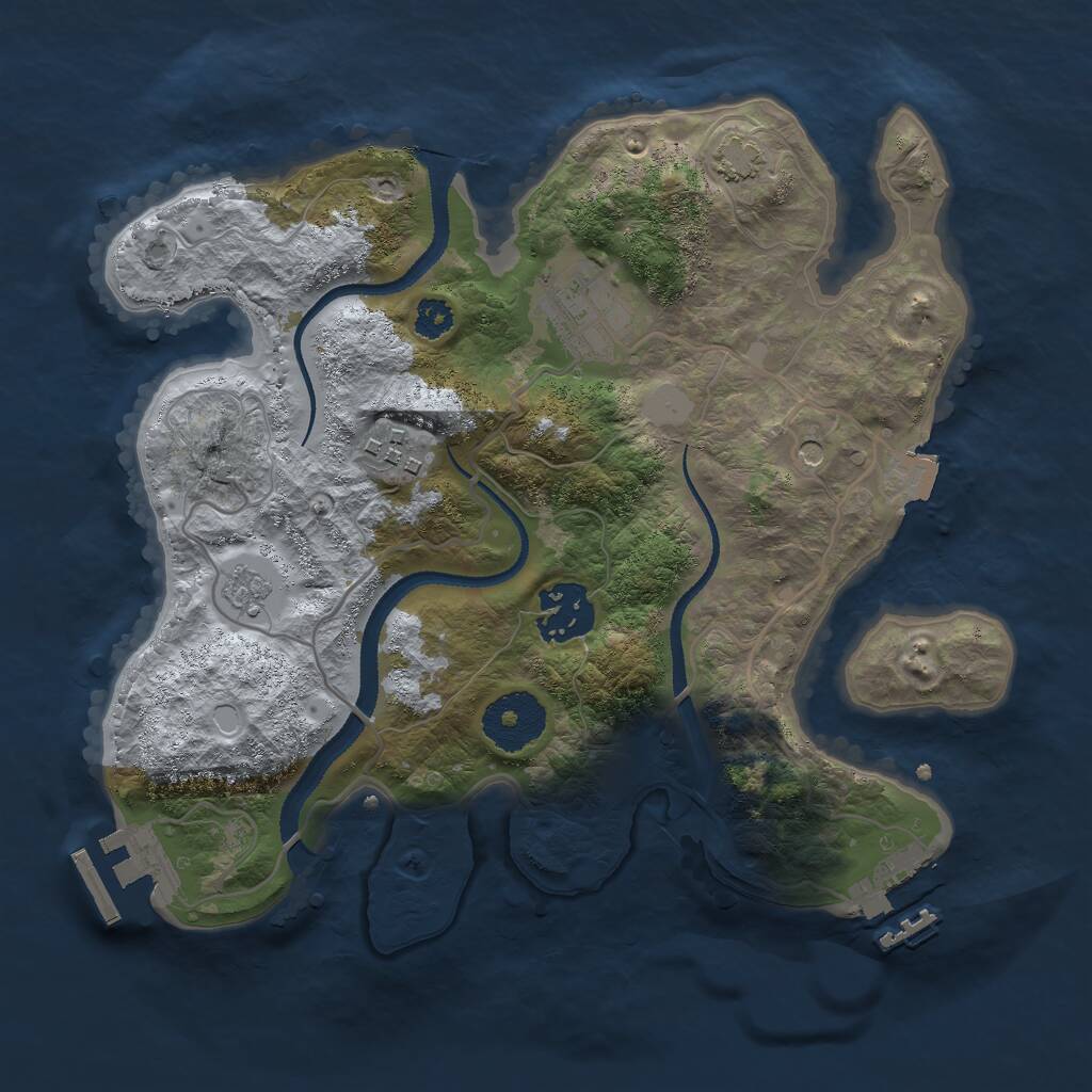 Rust Map: Procedural Map, Size: 2750, Seed: 19877473, 9 Monuments