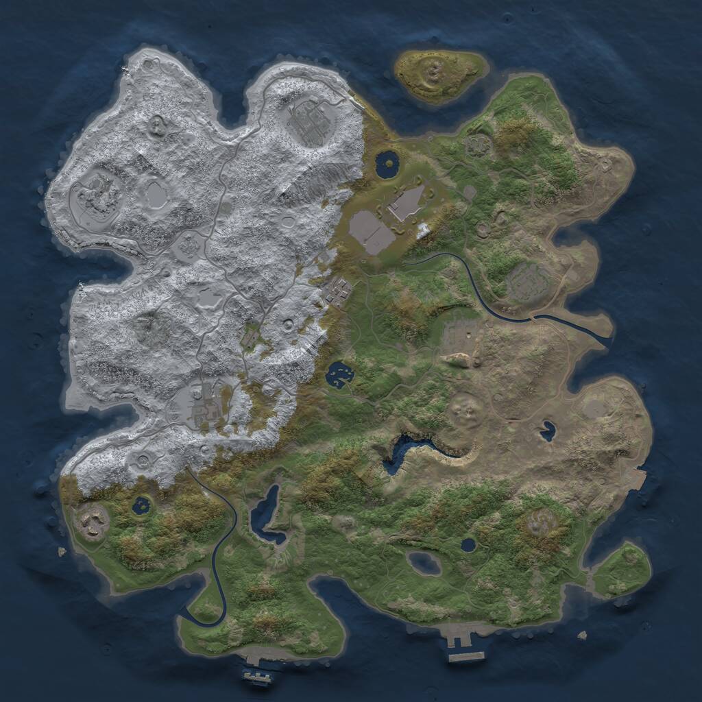 Rust Map: Procedural Map, Size: 4000, Seed: 60407167, 15 Monuments