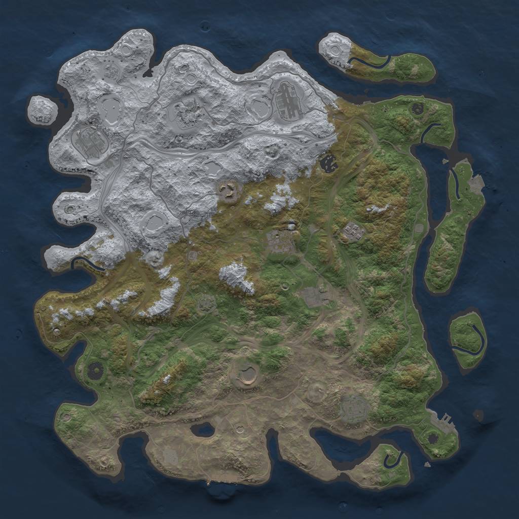 Rust Map: Procedural Map, Size: 4400, Seed: 68580864, 18 Monuments