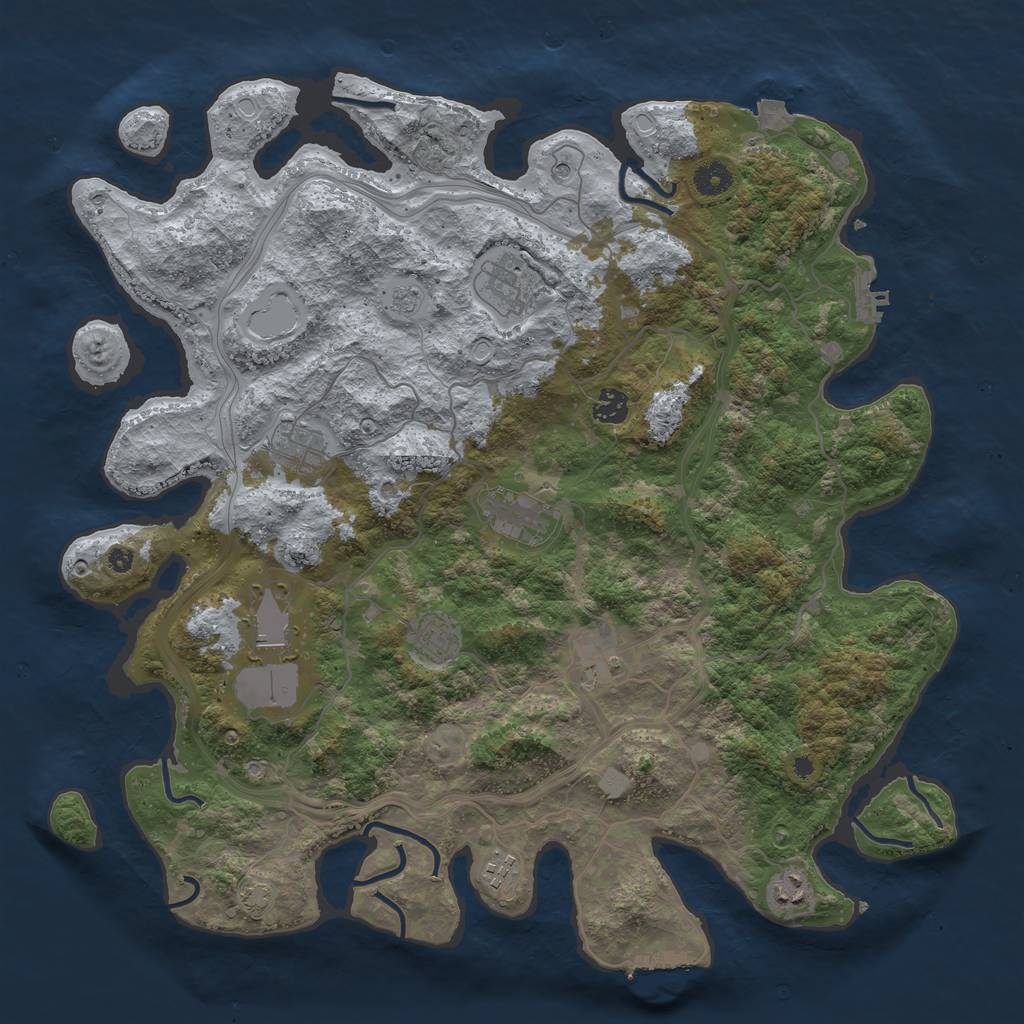 Rust Map: Procedural Map, Size: 4250, Seed: 73338884, 17 Monuments