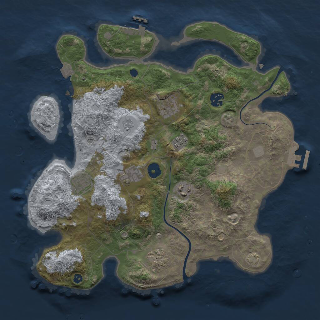 Rust Map: Procedural Map, Size: 3400, Seed: 5873883, 13 Monuments
