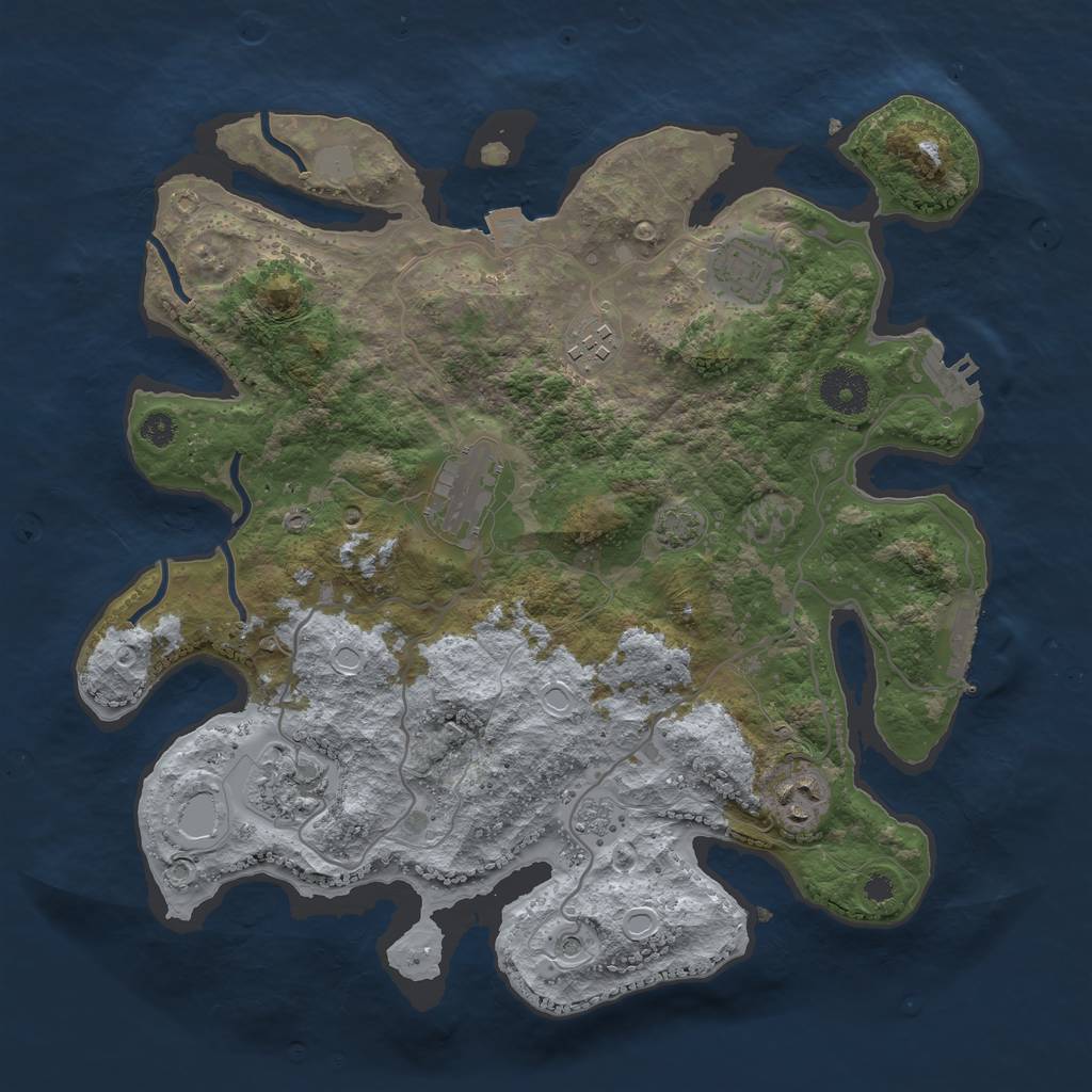 Rust Map: Procedural Map, Size: 3400, Seed: 96732188, 13 Monuments