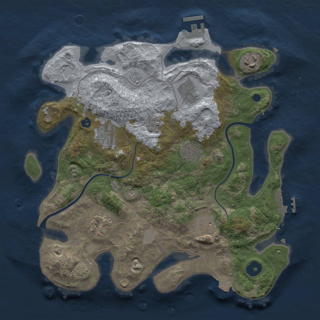 Rust Map: Procedural Map, Size: 3200, Seed: 122092023, 13 Monuments