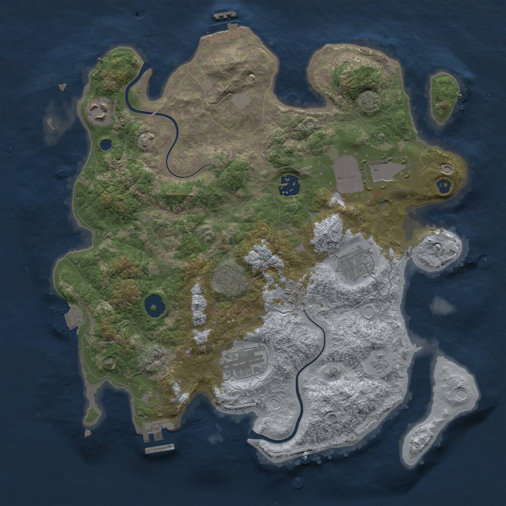 Rust Map: Procedural Map, Size: 3500, Seed: 4324131, 12 Monuments