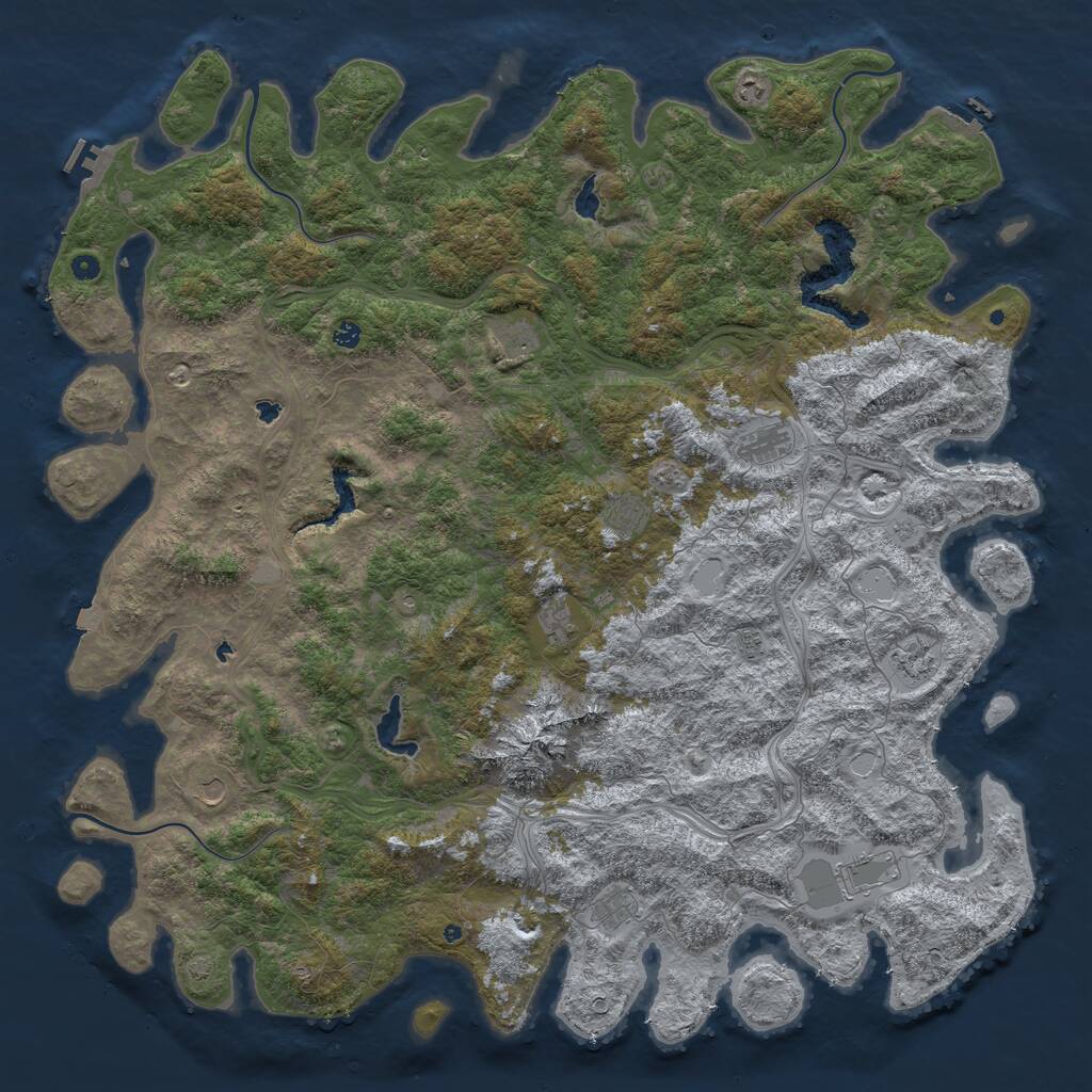 Rust Map: Procedural Map, Size: 6000, Seed: 1451899459, 17 Monuments