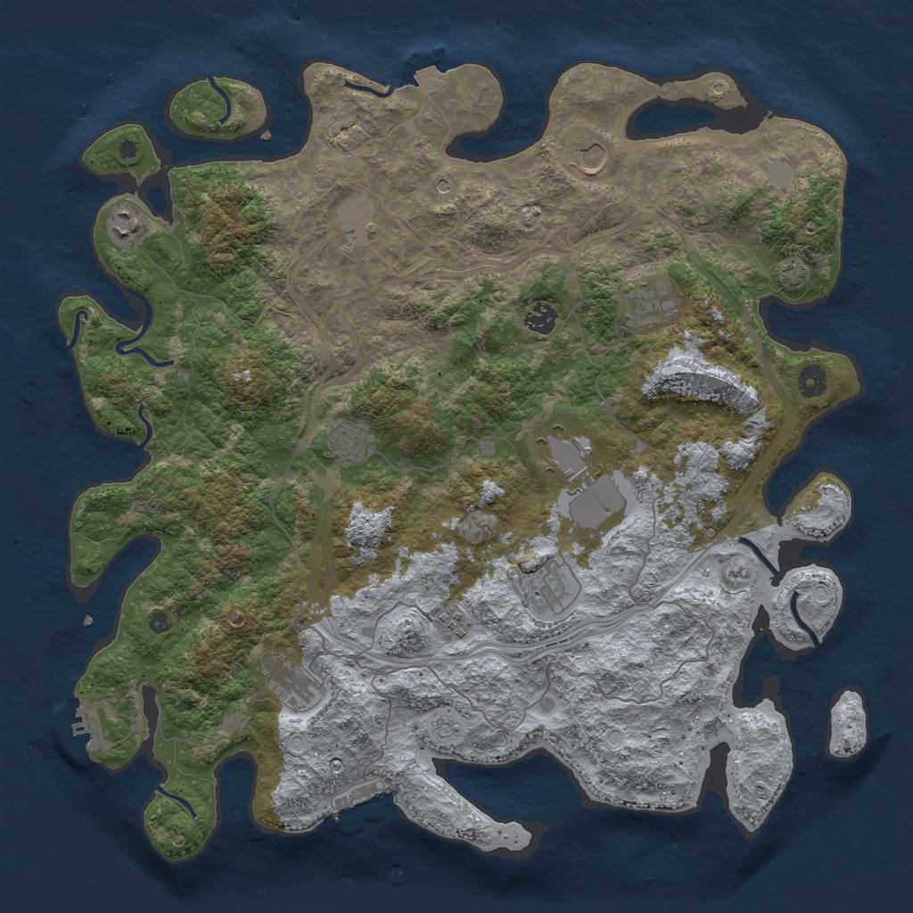 Rust Map: Procedural Map, Size: 4400, Seed: 10187003, 18 Monuments