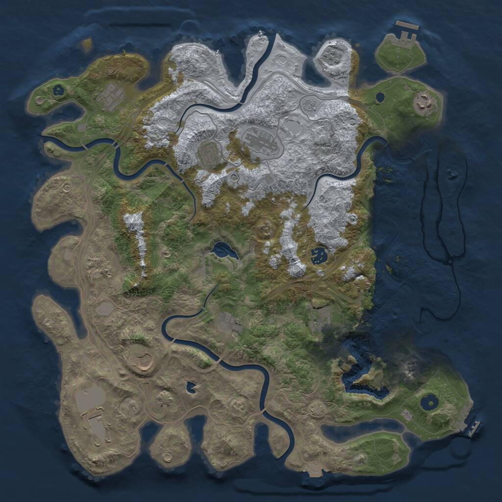 Rust Map: Procedural Map, Size: 4400, Seed: 87918567, 17 Monuments