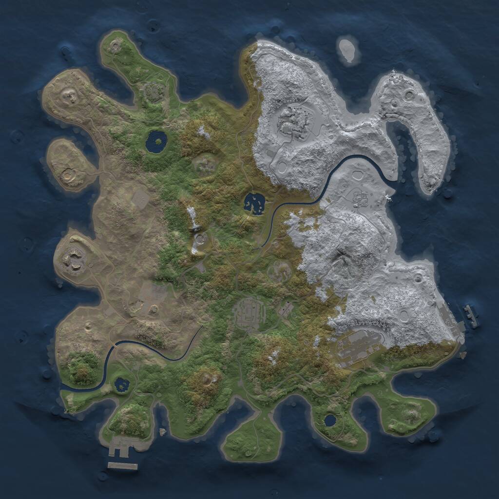 Rust Map: Procedural Map, Size: 3400, Seed: 92492560, 12 Monuments