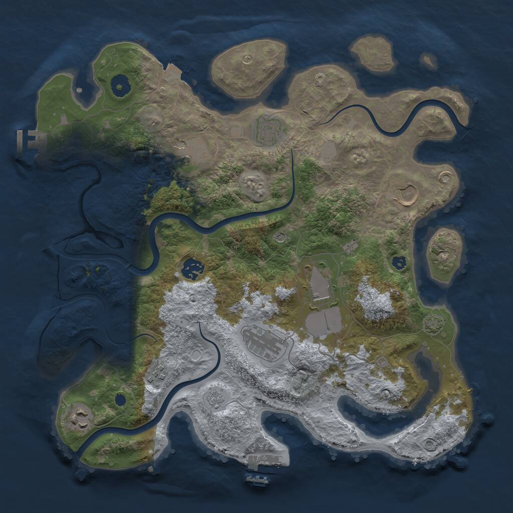 Rust Map: Procedural Map, Size: 3650, Seed: 13940935, 14 Monuments