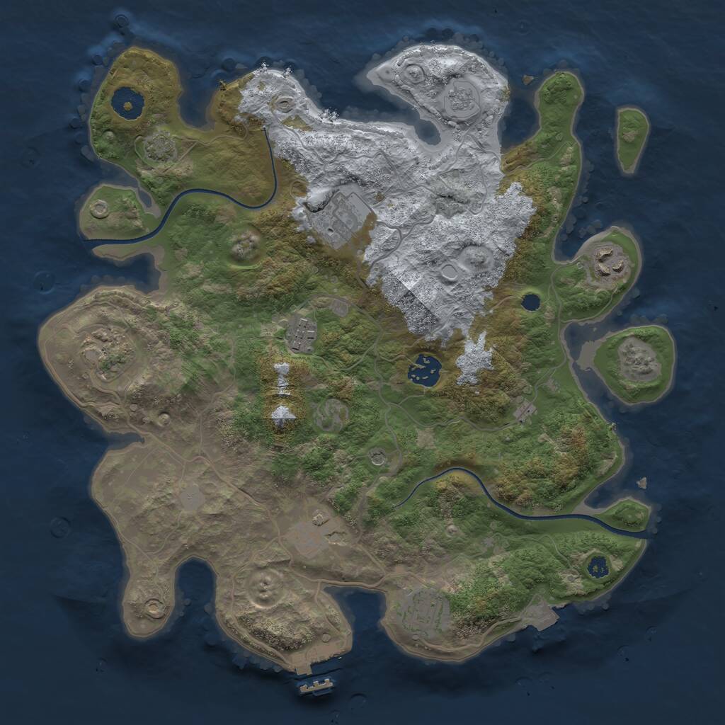 Rust Map: Procedural Map, Size: 3400, Seed: 44282028, 12 Monuments