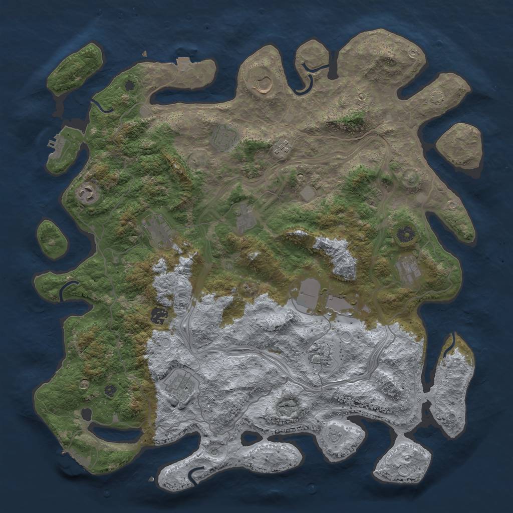 Rust Map: Procedural Map, Size: 4500, Seed: 1974351127, 19 Monuments