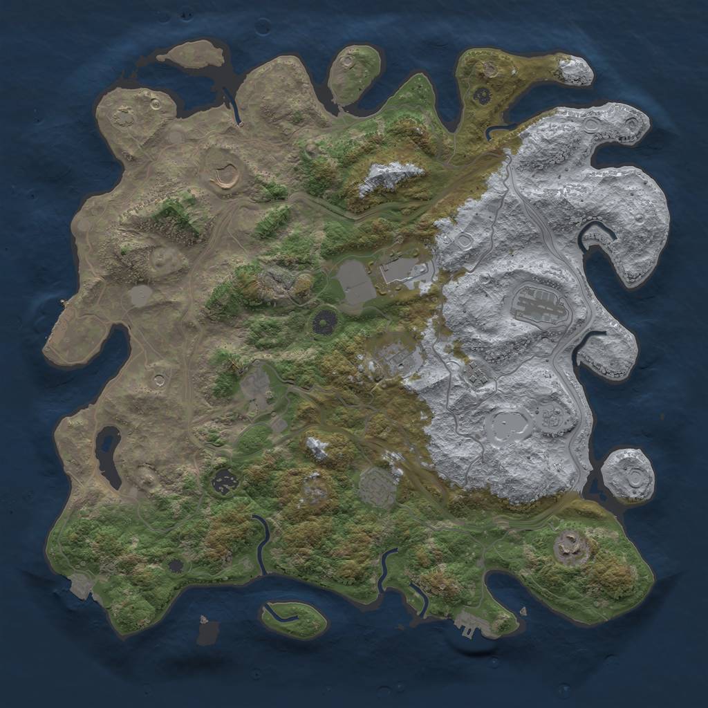 Rust Map: Procedural Map, Size: 4250, Seed: 9106000, 17 Monuments