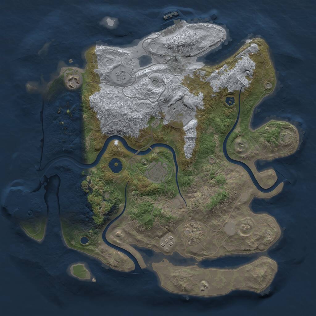 Rust Map: Procedural Map, Size: 3400, Seed: 41449583, 11 Monuments