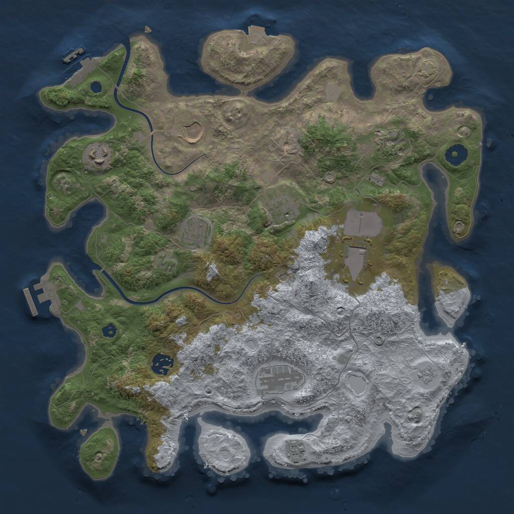 Rust Map: Procedural Map, Size: 3600, Seed: 14690844, 15 Monuments