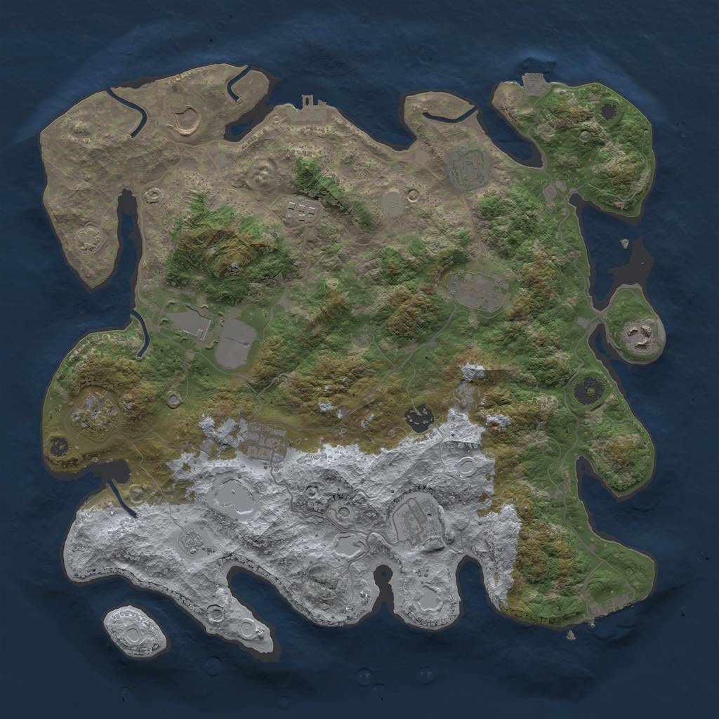 Rust Map: Procedural Map, Size: 3900, Seed: 93083563, 18 Monuments