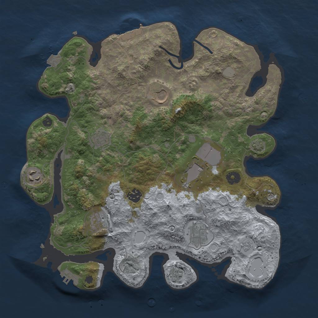 Rust Map: Procedural Map, Size: 3500, Seed: 1191564457, 15 Monuments