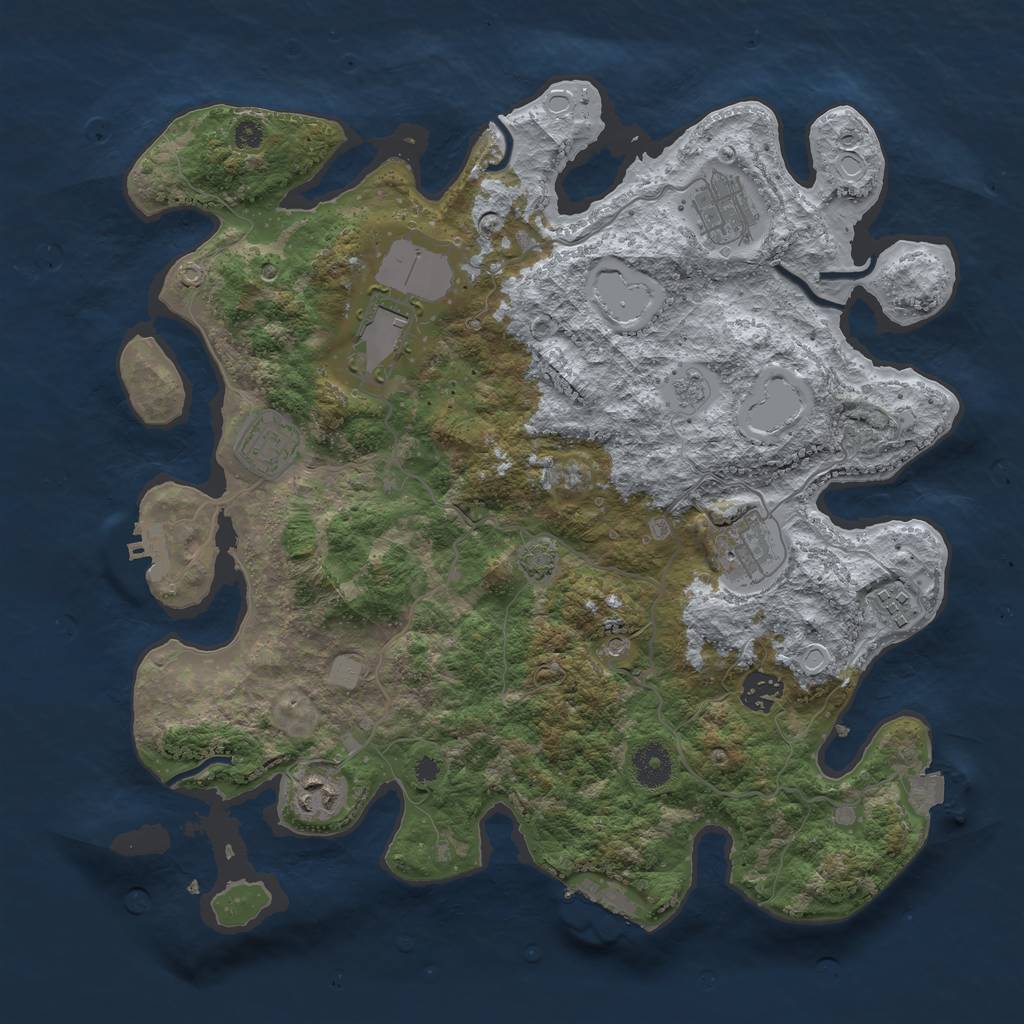 Rust Map: Procedural Map, Size: 3700, Seed: 59159913, 15 Monuments