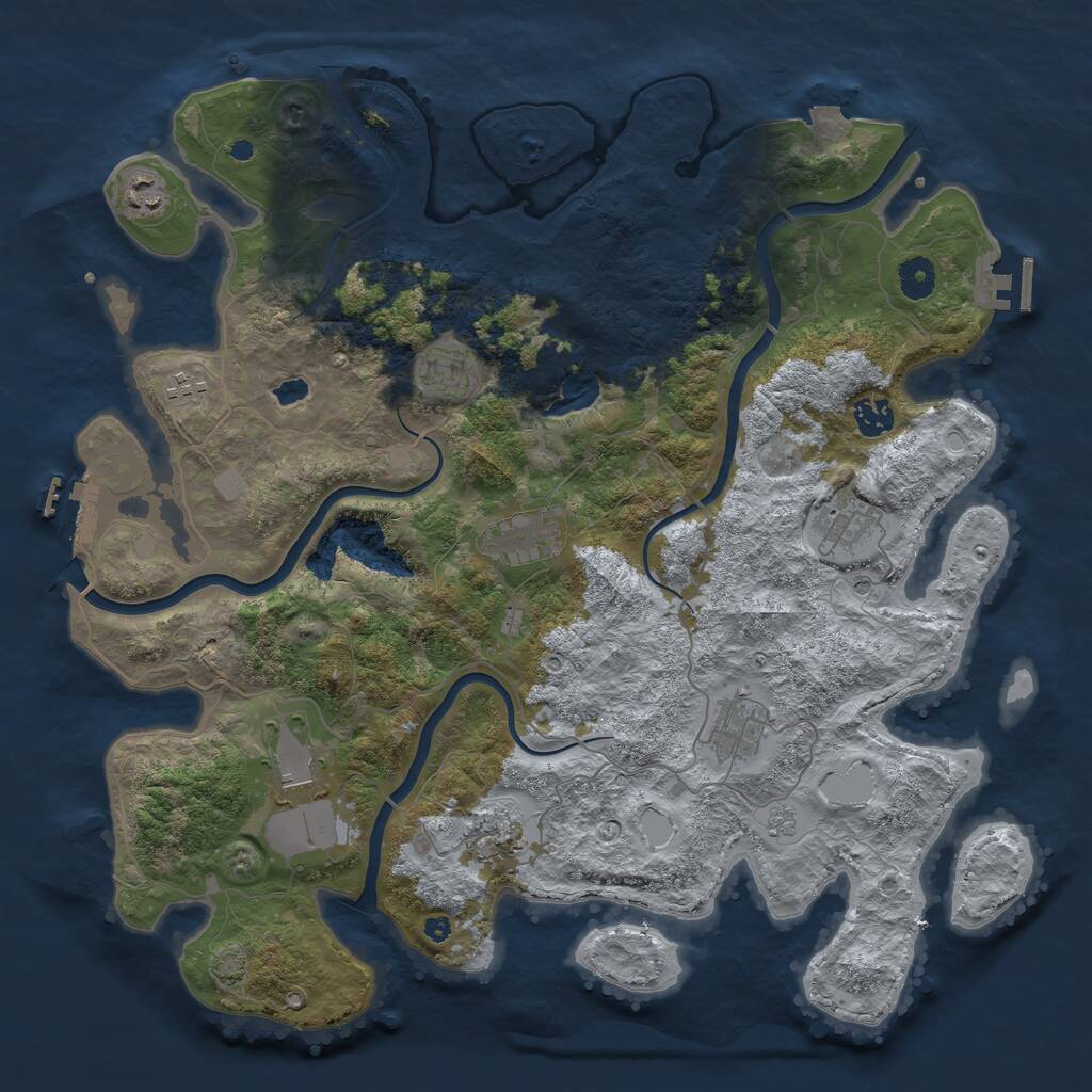 Rust Map: Procedural Map, Size: 4100, Seed: 24946261, 15 Monuments