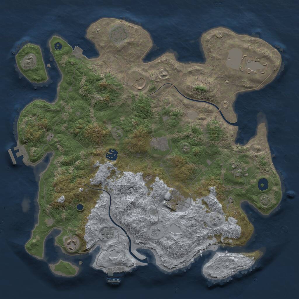 Rust Map: Procedural Map, Size: 3850, Seed: 62511222, 15 Monuments
