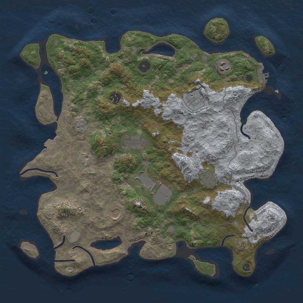 Rust Map: Procedural Map, Size: 4000, Seed: 171044866, 15 Monuments