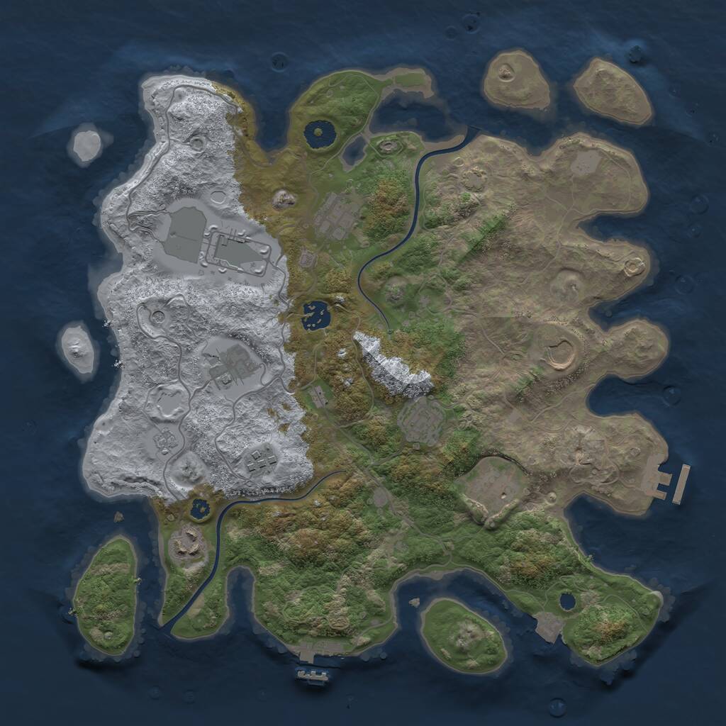 Rust Map: Procedural Map, Size: 3650, Seed: 3310315, 15 Monuments