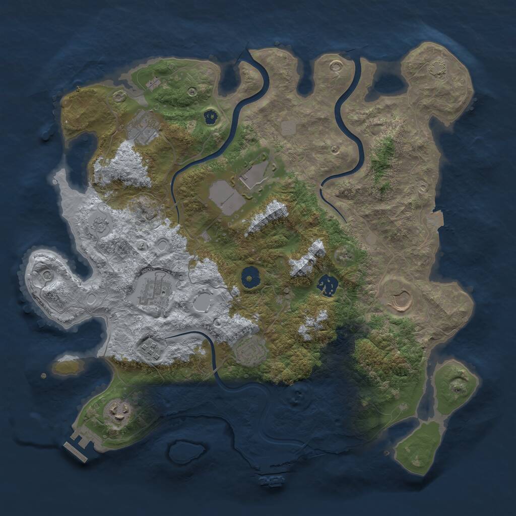 Rust Map: Procedural Map, Size: 3750, Seed: 7826778, 14 Monuments