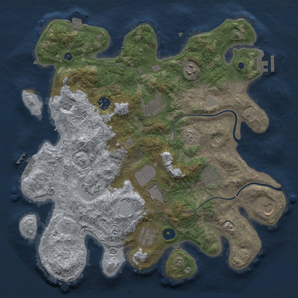 Rust Map: Procedural Map, Size: 3700, Seed: 42197424, 15 Monuments