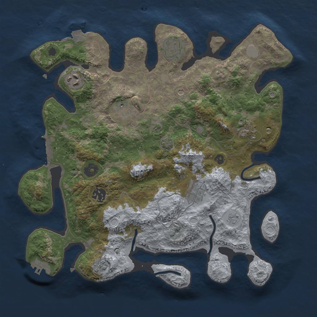 Rust Map: Procedural Map, Size: 3400, Seed: 9519358, 15 Monuments