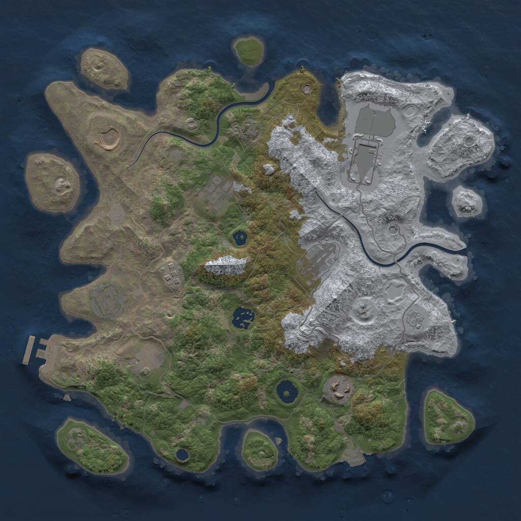Rust Map: Procedural Map, Size: 3600, Seed: 1131456, 14 Monuments