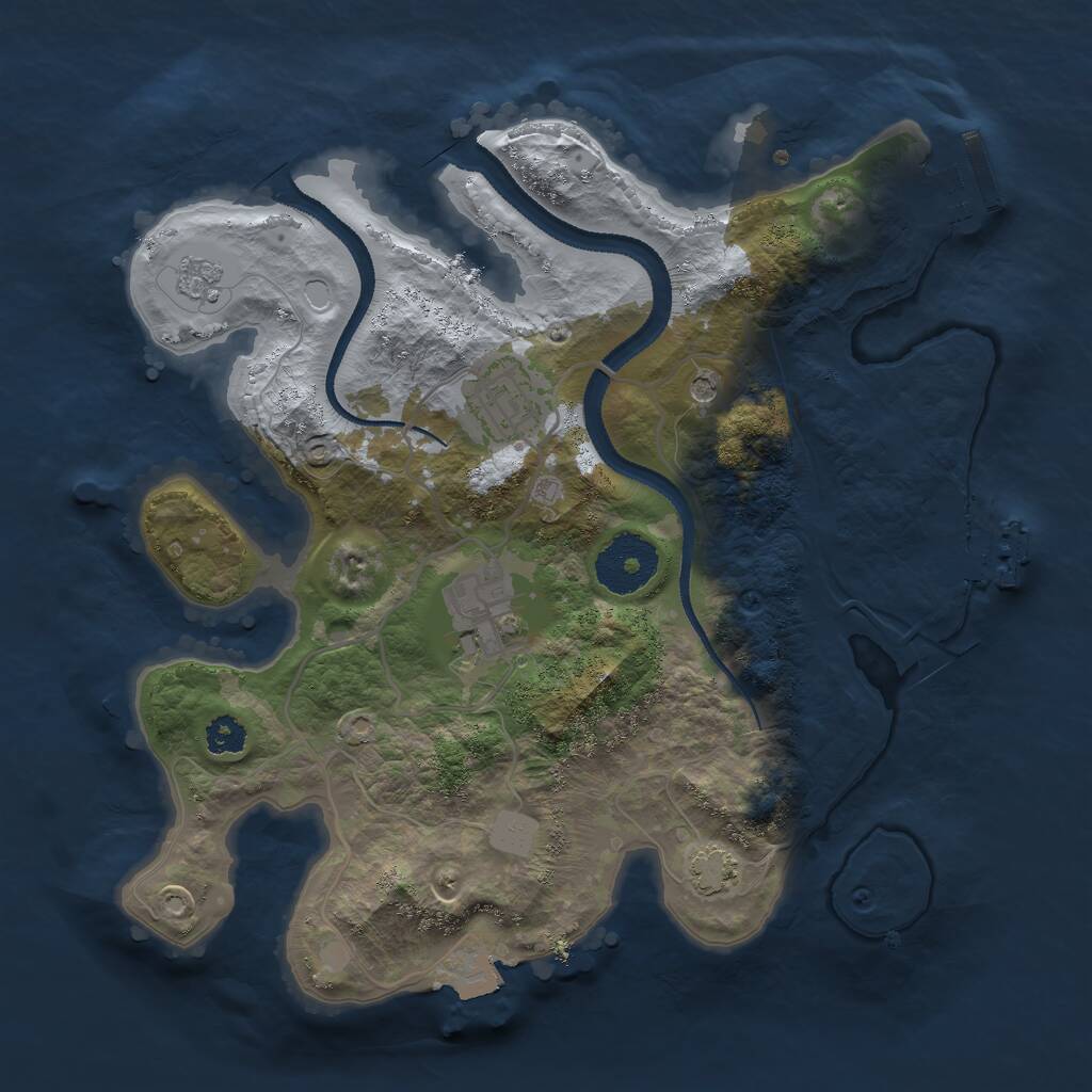 Rust Map: Procedural Map, Size: 2750, Seed: 364257975, 8 Monuments